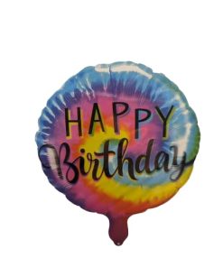 18" HAPPY BIRTHDAY עגול TIE DYE